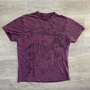 Vintage Y2K Aeropostale Burgundy Cotton T Shirt